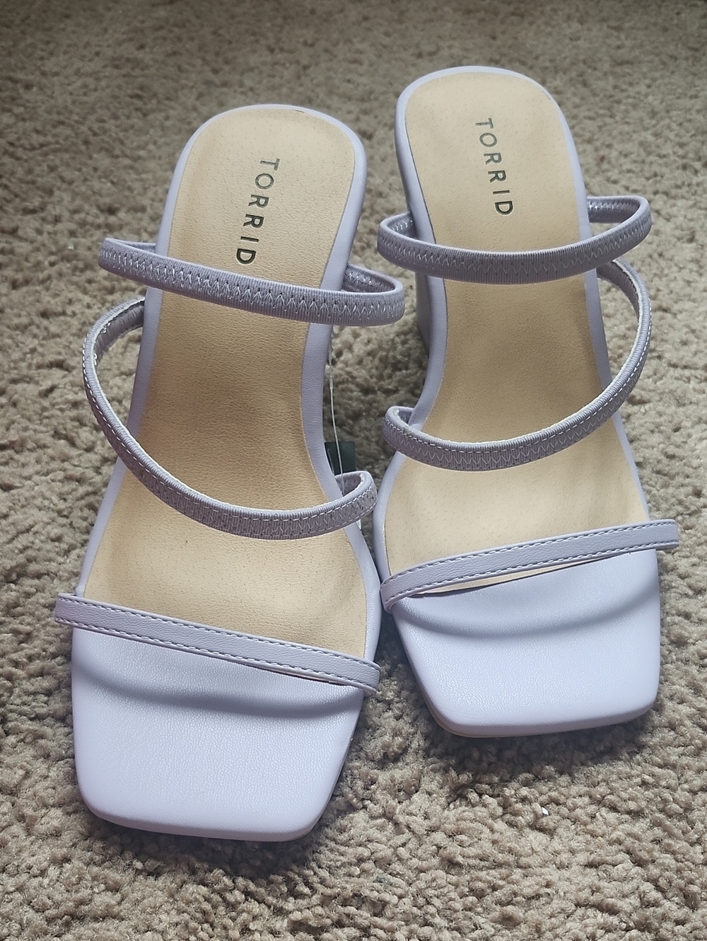torrid Lilac Strappy Square-Toe Heels